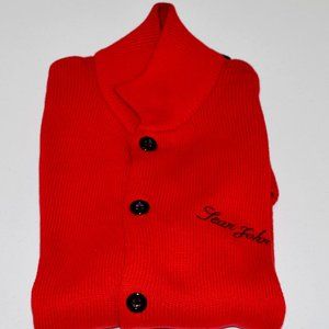Sean John Men's XL Red/Black Cardigan Sweater